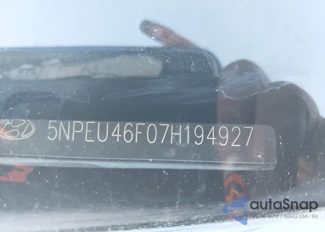 2007 Hyundai Sonata Limited/Se V6 z USA, uszkodzony, nr VIN 5NPEU46F07H194927